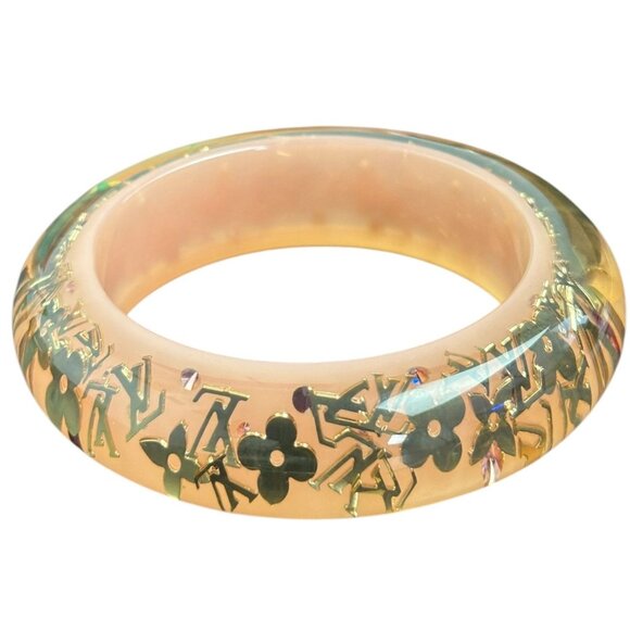 LOUIS VUITTON Pink & Gold LV Inclusion Bangle #290 - Picture 3 of 3